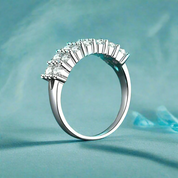 1.4 Ctw Round Diamond Half Eternity Wedding Band-Evani Naomi Jewelry