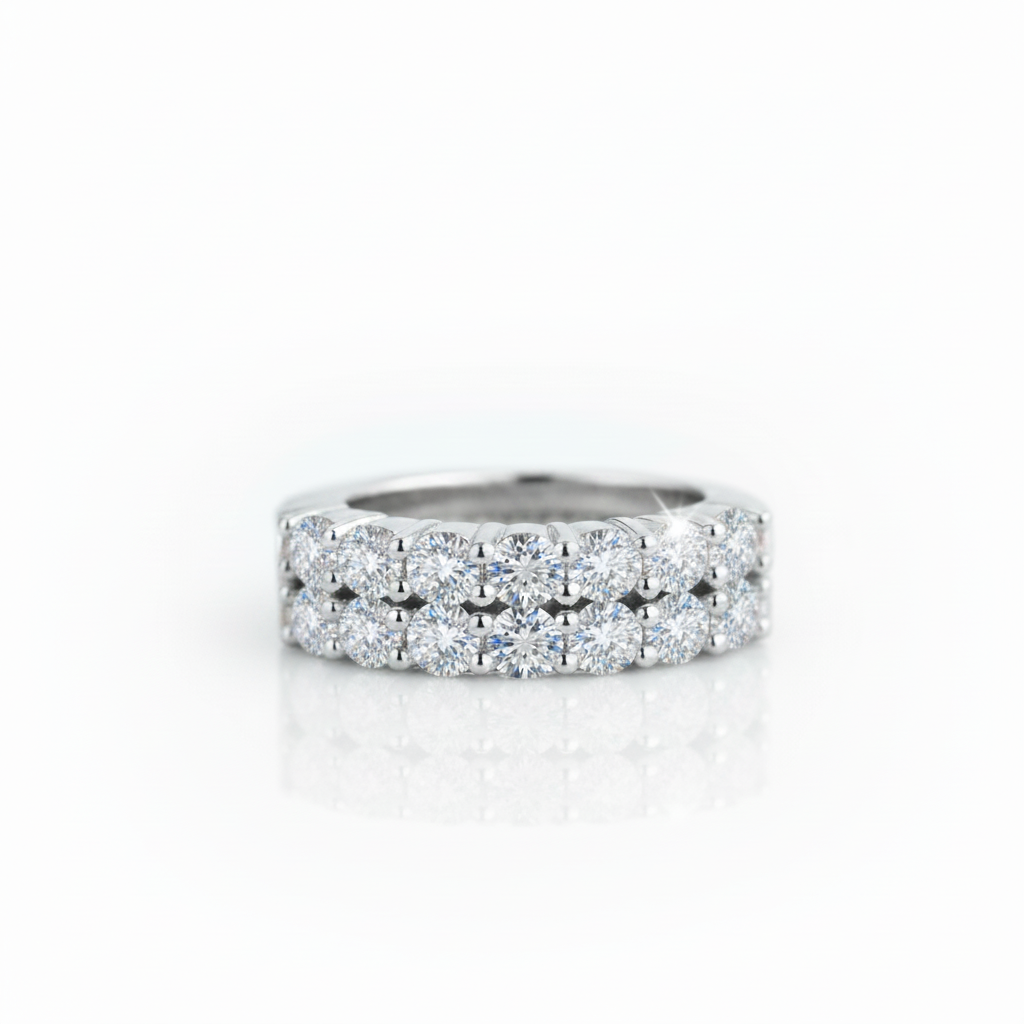 1.4 Ctw Round Diamond Option Half Eternity Wedding Band