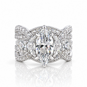 1.5 Ct Marquise Cut Diamond Option Insert Wedding Ring Set - Evani Naomi Jewelry