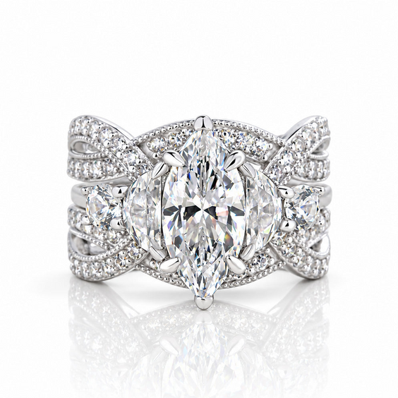 925 Silver + White Gold