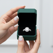 1.5 Ct Oval Cut Crackling Stone Engagement Ring - Evani Naomi Jewelry