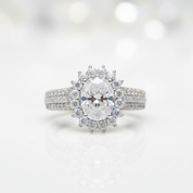 1.5 Ct Oval Cut Crackling Stone Engagement Ring - Evani Naomi Jewelry