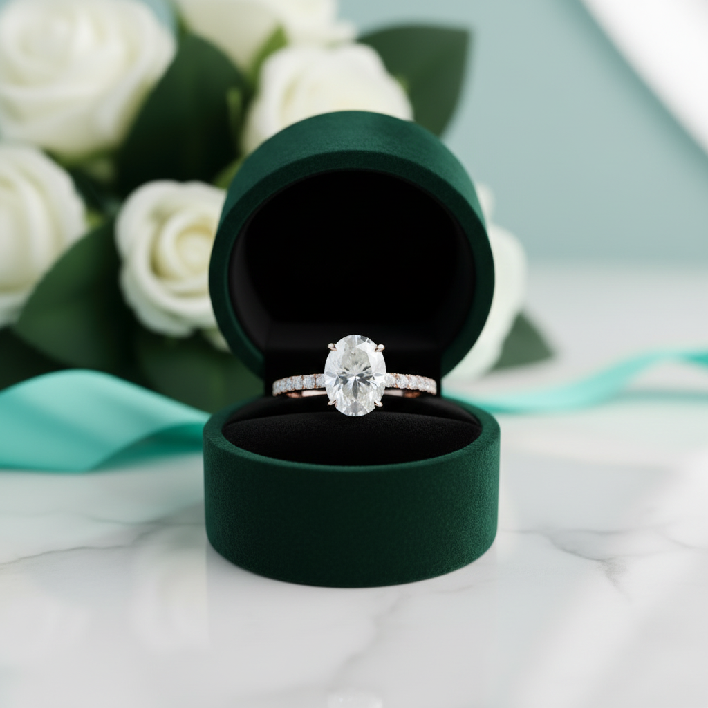 1.5 Ct Oval Cut Diamond Option Engagement Ring - Evani Naomi Jewelry