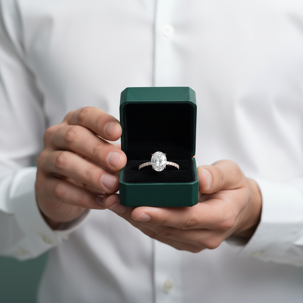 1.5 Ct Oval Cut Diamond Option Engagement Ring - Evani Naomi Jewelry