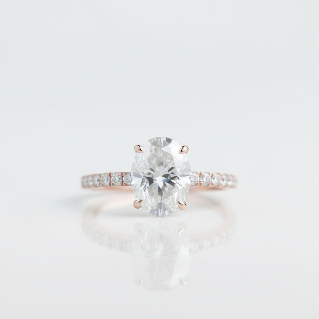 1.5 Ct Oval Cut Diamond Option Engagement Ring - Evani Naomi Jewelry