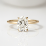1.5 Ct Oval Cut Diamond OptionHidden Halo Engagement Ring - Evani Naomi Jewelry