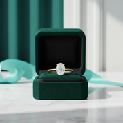 1.5 Ct Oval Cut Diamond OptionHidden Halo Engagement Ring - Evani Naomi Jewelry