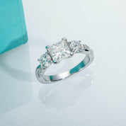 1.5 Ct Princess Cut Diamond Three Stone Engagement Ring-Evani Naomi Jewelry