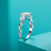 1.5 Ct Princess Cut Diamond Three Stone Engagement Ring-Evani Naomi Jewelry