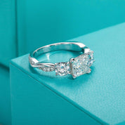 1.5 Ct Princess Cut Diamond Three Stone Engagement Ring-Evani Naomi Jewelry