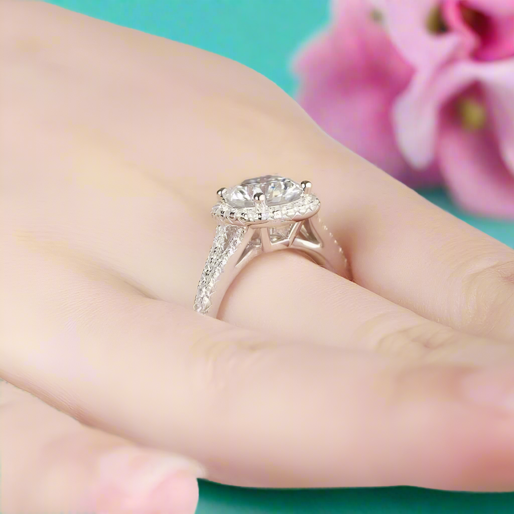 1.5 Ct Round Cut Split Shank Engagement Ring-Evani Naomi Jewelry