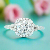 1.5 Ct Round Cut Split Shank Engagement Ring-Evani Naomi Jewelry
