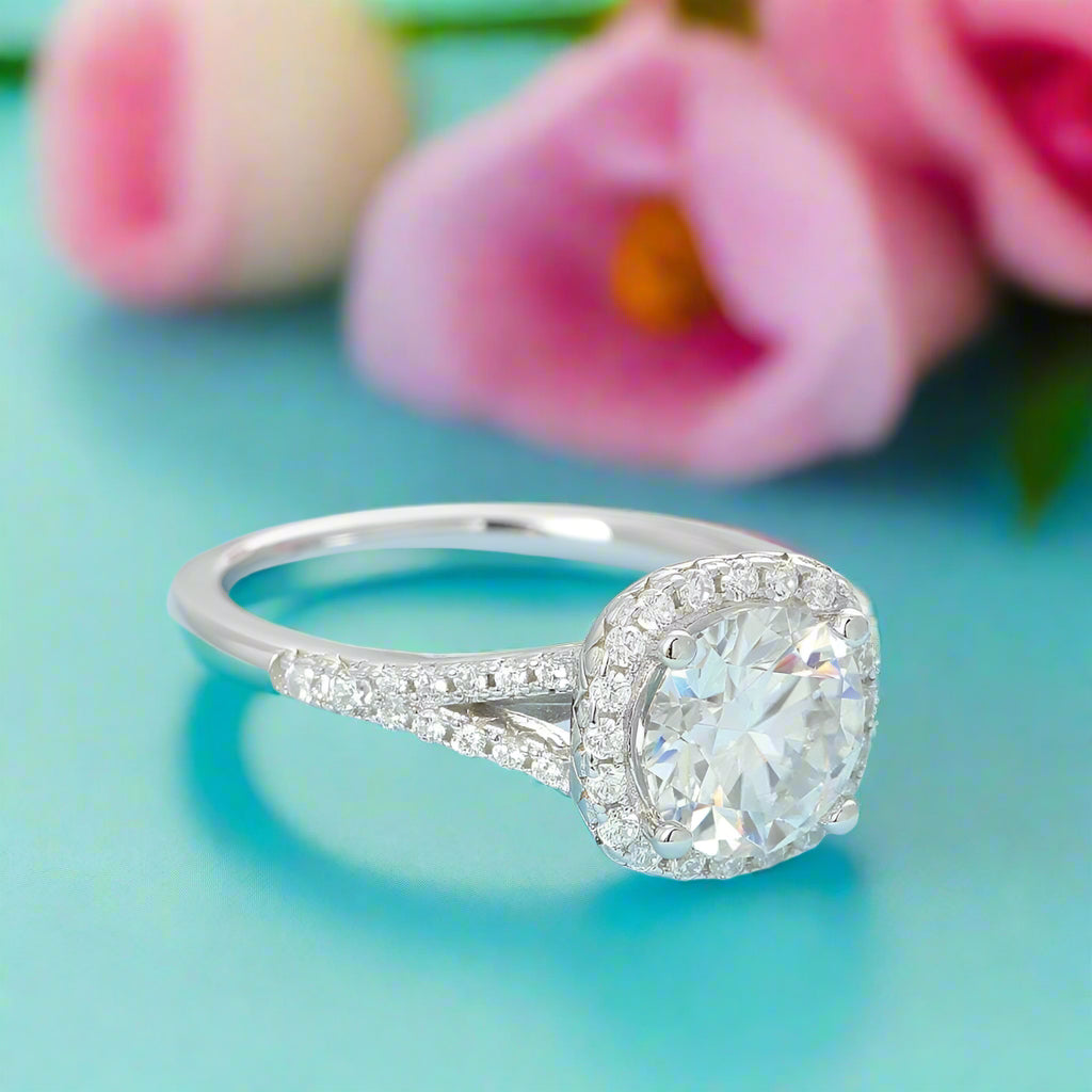 1.5 Ct Round Cut Split Shank Engagement Ring-Evani Naomi Jewelry