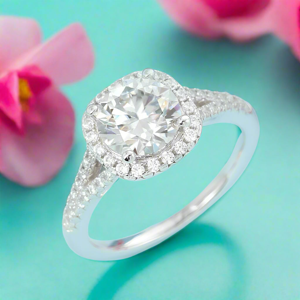 1.5 Ct Round Cut Split Shank Engagement Ring-Evani Naomi Jewelry