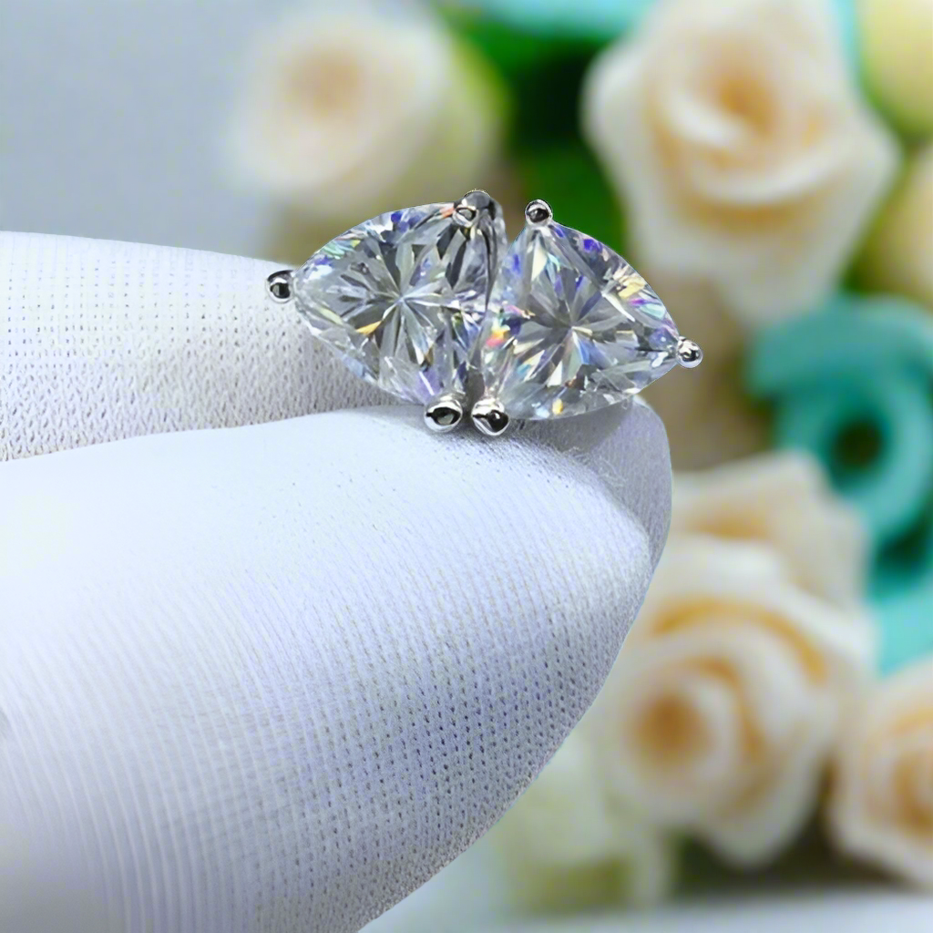 1.5 Ct Trilliant Cut Diamond Stud Earrings-Evani Naomi Jewelry