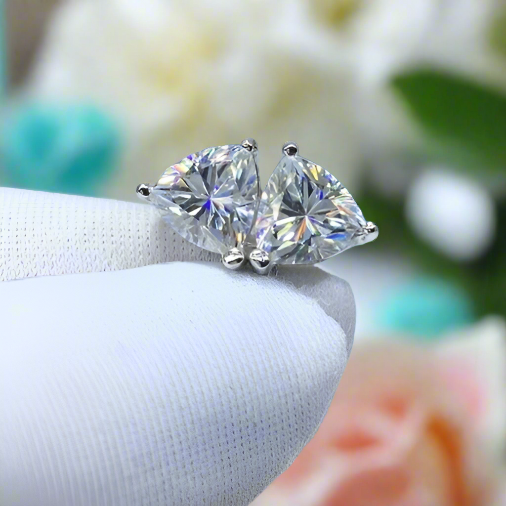 1.5 Ct Trilliant Cut Diamond Stud Earrings-Evani Naomi Jewelry