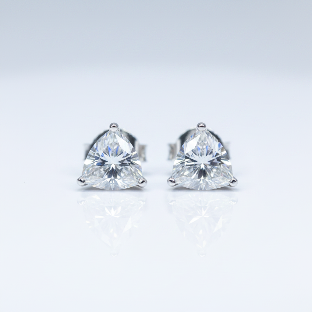 1.5 Ct Trilliant Cut Diamond Stud Earrings-Evani Jewelry