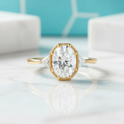 1.5 ct Oval Cut 14K Rose Gold Diamond Engagement Ring-Evani Jewelry