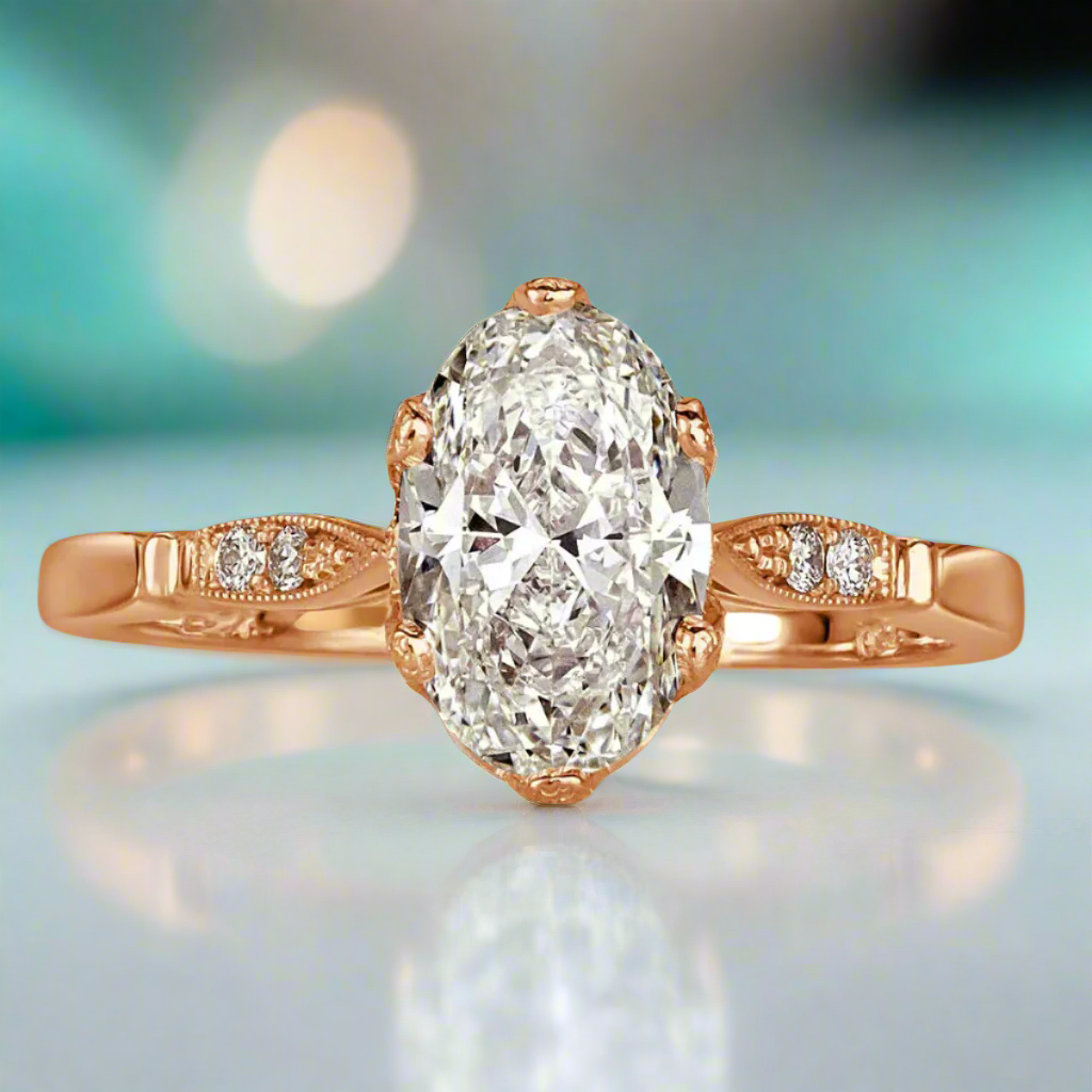 1.50 ct Oval Cut Diamond Engagement Ring-Evani Naomi Jewelry