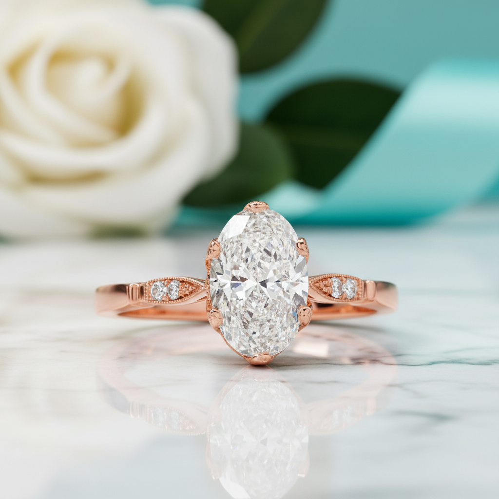 1.50 ct Oval Cut Diamond Engagement Ring-Evani Jewelry