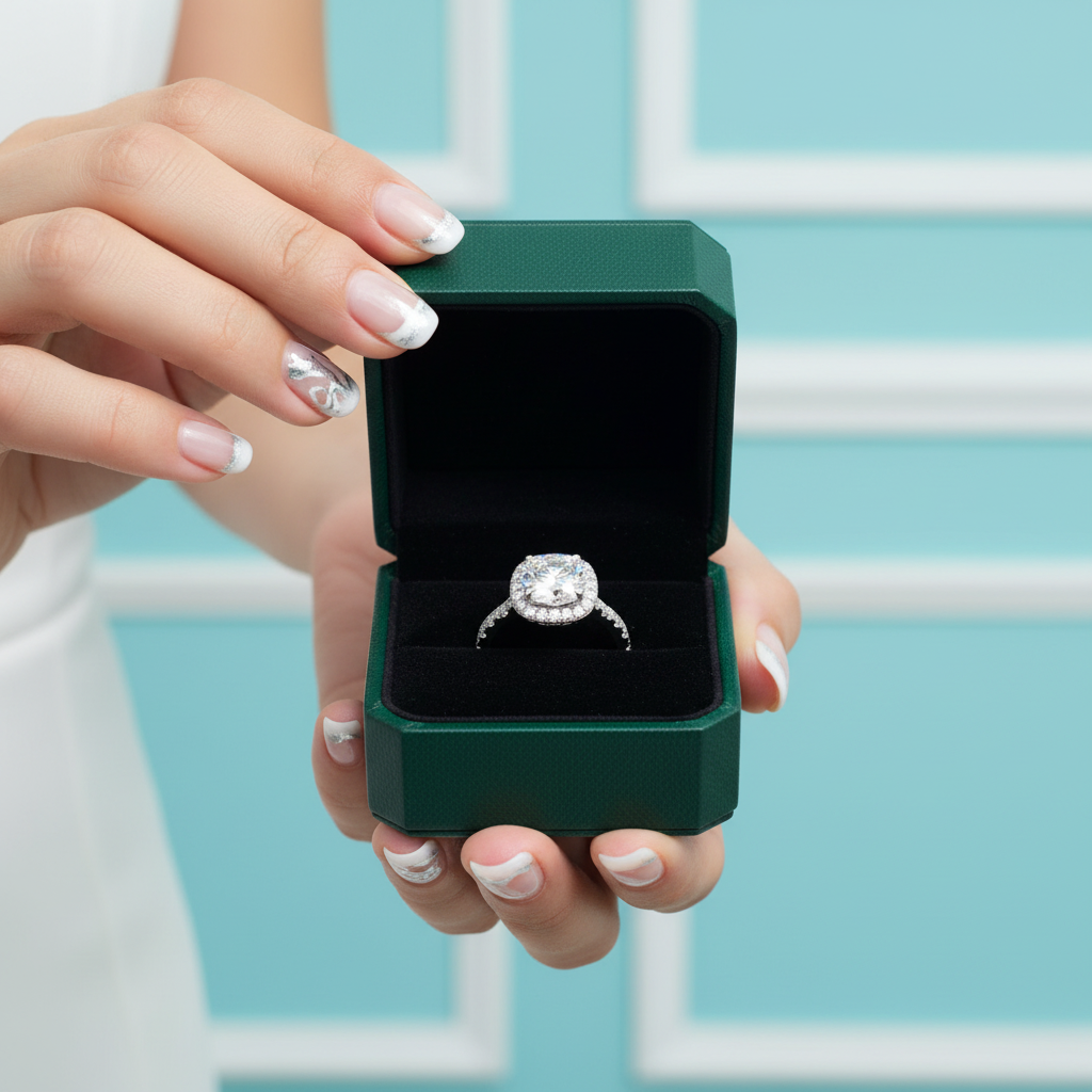 1.5ct 7mm Cushion Cut Diamond OptionHalo Engagement Ring - Evani Naomi Jewelry