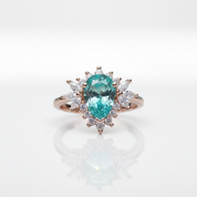 1.5ct Green Pear Cut Diamond OptionRing - Evani Naomi Jewelry