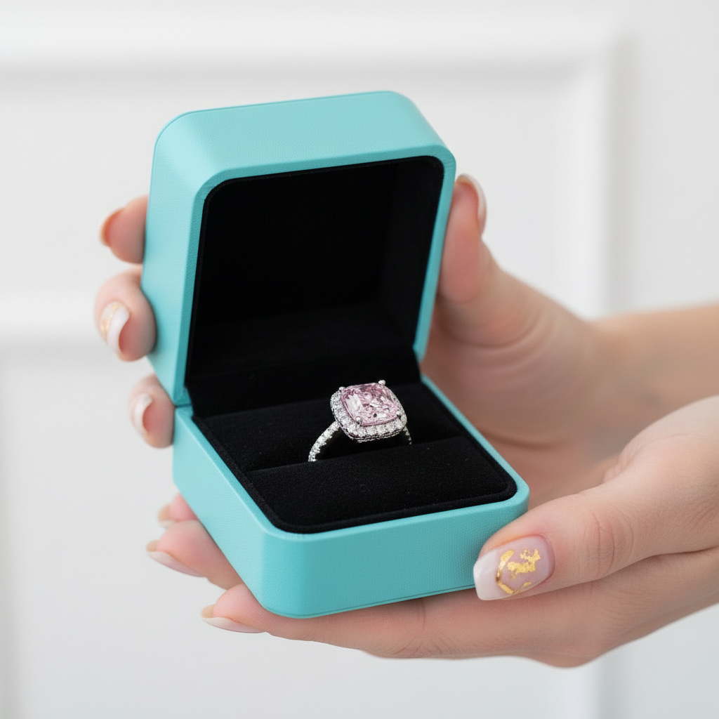 1.5ct Tourmaline Cushion Cut Engagement Ring with Halo - Evani Naomi Jewelry