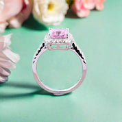 1.5ct Pink Cushion Cut Diamond Engagement Ring with Halo-Evani Naomi Jewelry
