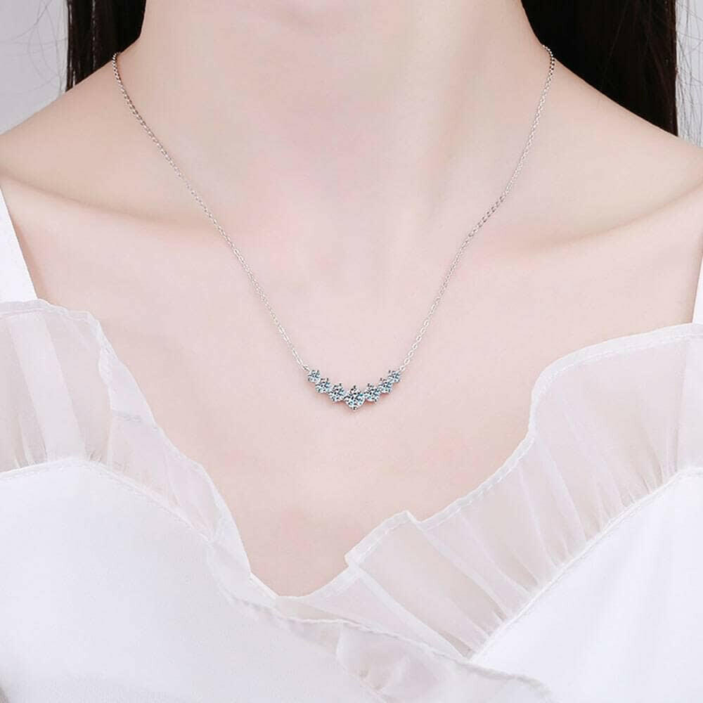 1.7 Ct Seven Stone Diamond Pendant Necklace-Evani Naomi Jewelry
