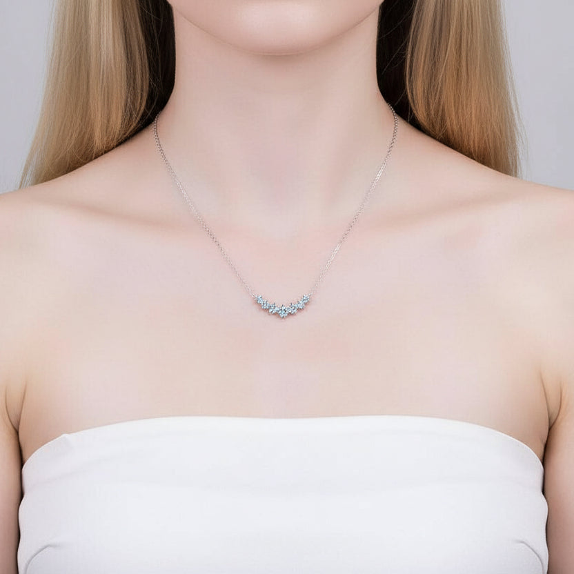 1.7 Ct Seven Stone Diamond Pendant Necklace-Evani Jewelry