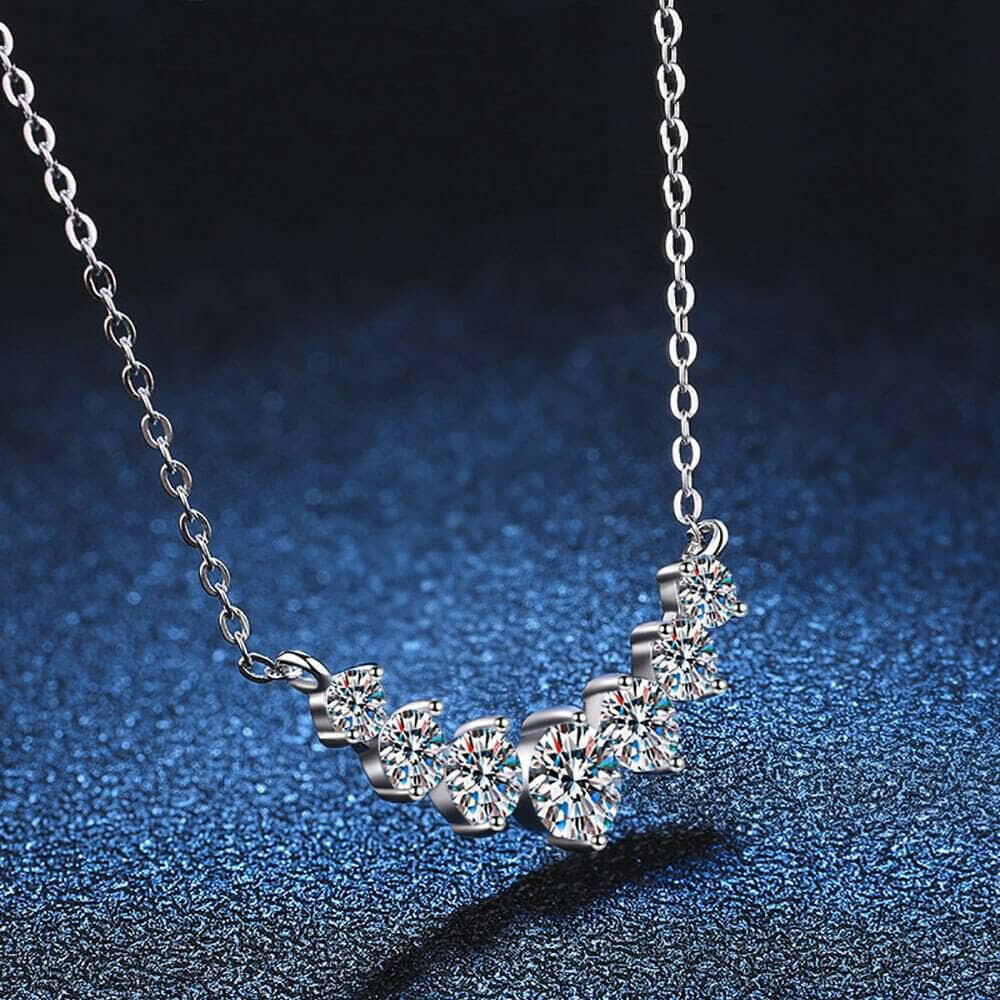 1.7 Ct Seven Stone Diamond Pendant Necklace-Evani Naomi Jewelry