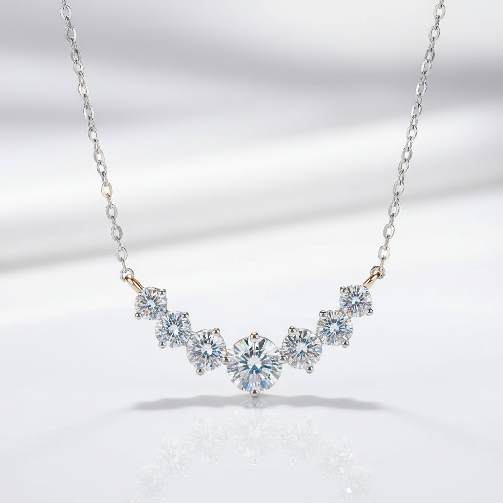 1.7 Ct Seven Stone Diamond Option Pendant Necklace - Evani Naomi Jewelry
