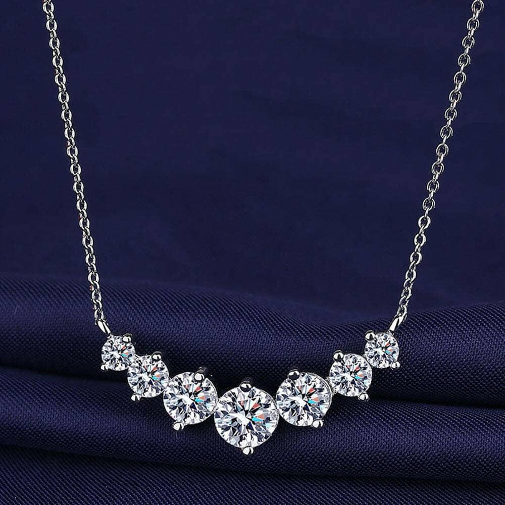 1.7 Ct Seven Stone Diamond Pendant Necklace-Evani Naomi Jewelry