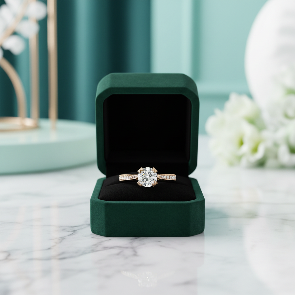 1.90 Ct Round Brilliant Cut Diamond Option 14k Yellow Gold Engagement Ring - Evani Naomi Jewelry