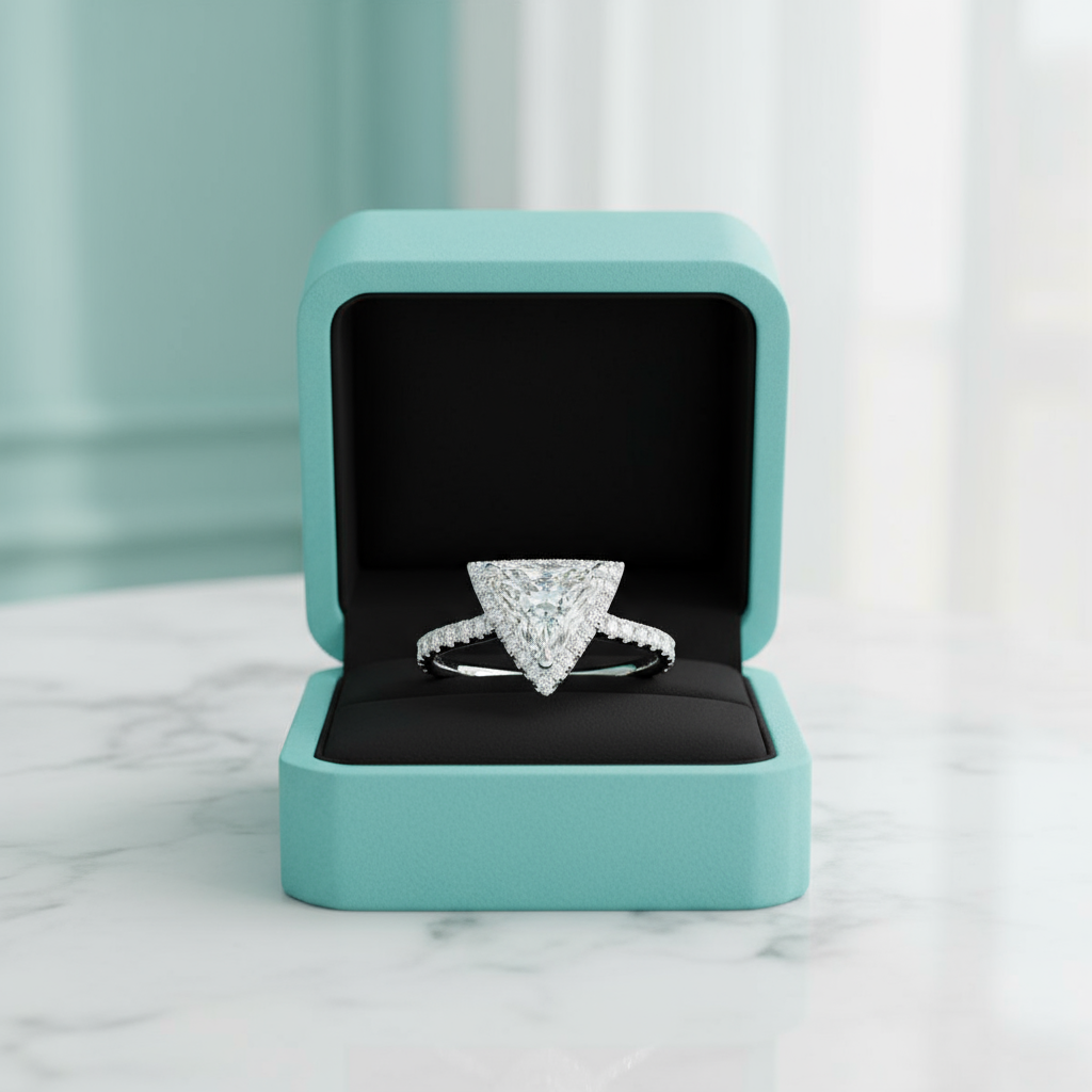 1.90 Ct Trillion Cut Diamond Engagement Ring