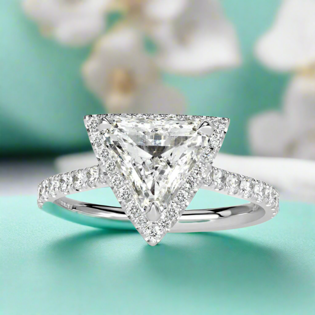 1.90 Ct Trillion Cut Diamond Engagement Ring-Evani Naomi Jewelry