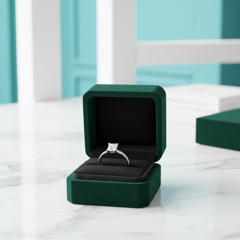 1ct 5.5mm Princess Cut Diamond Option Engagement Ring - Evani Naomi Jewelry