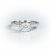 1ct 5.5mm Princess Cut Diamond Option Engagement Ring - Evani Naomi Jewelry