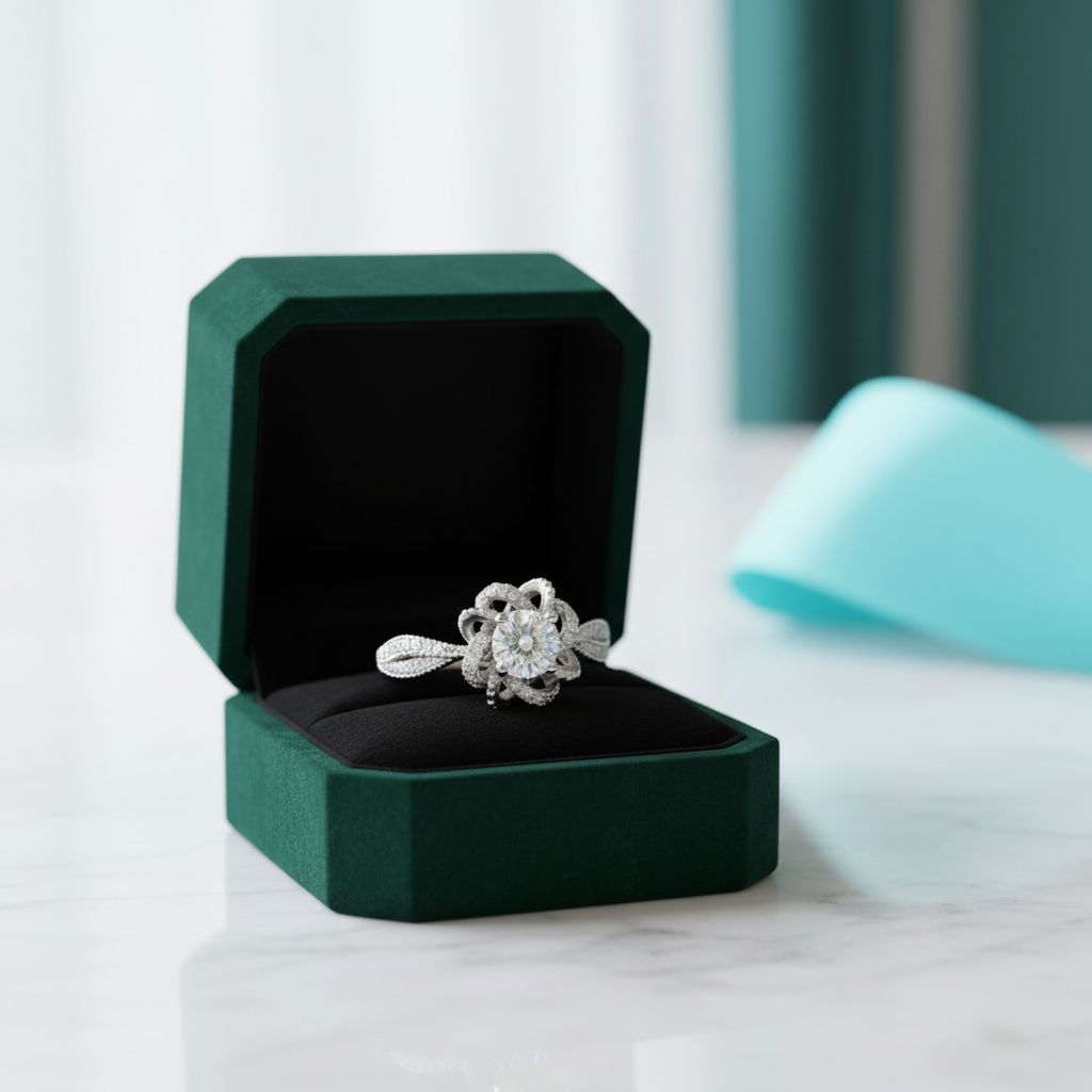 1ct 6.5mm Round Cut Diamond OptionWedding Ring - Evani Naomi Jewelry