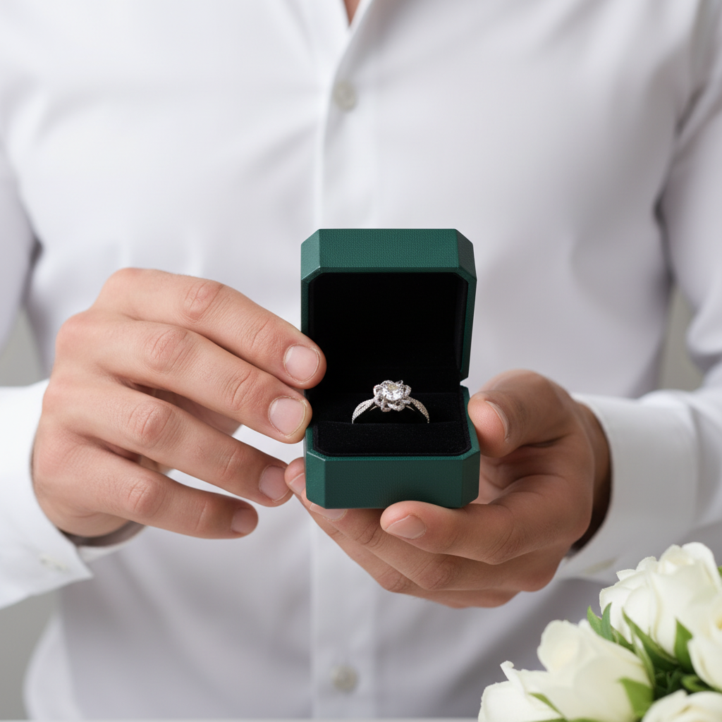 1ct 6.5mm Round Cut Diamond OptionWedding Ring - Evani Naomi Jewelry