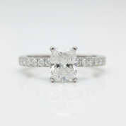 1ct Cushion Cut 14K Diamond Option Engagement Ring - Evani Naomi Jewelry