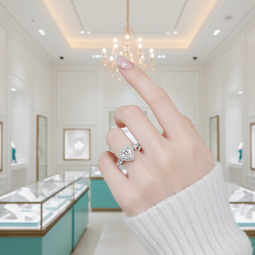 1ct Heart Cut Diamond Engagement Ring-Evani Jewelry
