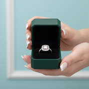 1ct Round Cut Diamond OptionDouble Halo Engagement Ring - Evani Naomi Jewelry