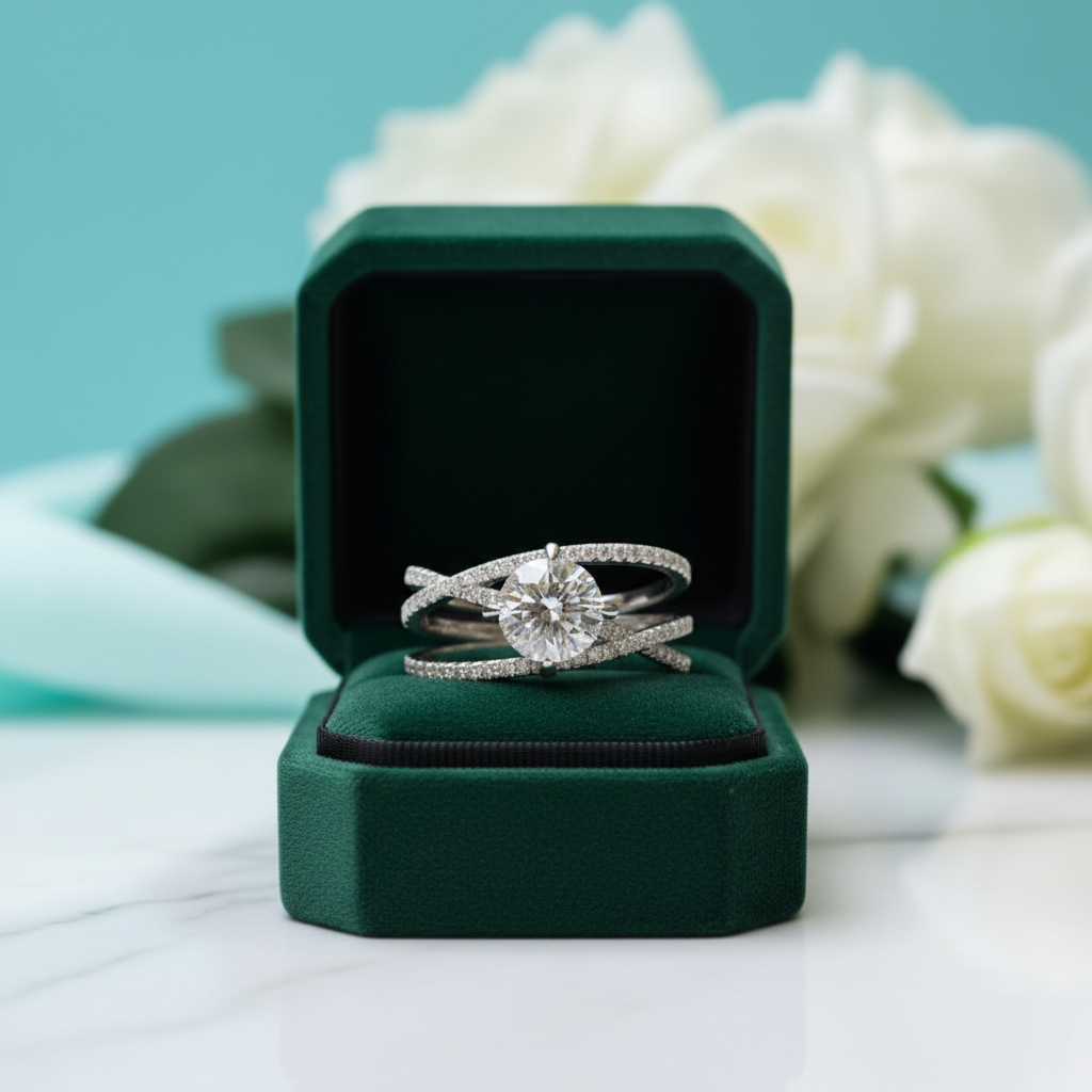 1ct Round Cut Eternal Love Diamond Option Engagement Ring - Evani Naomi Jewelry