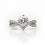 1ct Round Cut Four Claws Diamond OptionEngagement Ring - Evani Naomi Jewelry