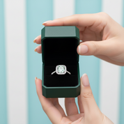 1ct Round Green Diamond OptionHalo Engagement Ring - Evani Naomi Jewelry