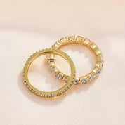2 pcs Women's Stackable Yellow Gold Wedding Band Set-Evani Naomi Jewelry
