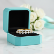 2 pcs Women's Stackable Yellow Gold Diamond Wedding Band Set-Evani Jewelry