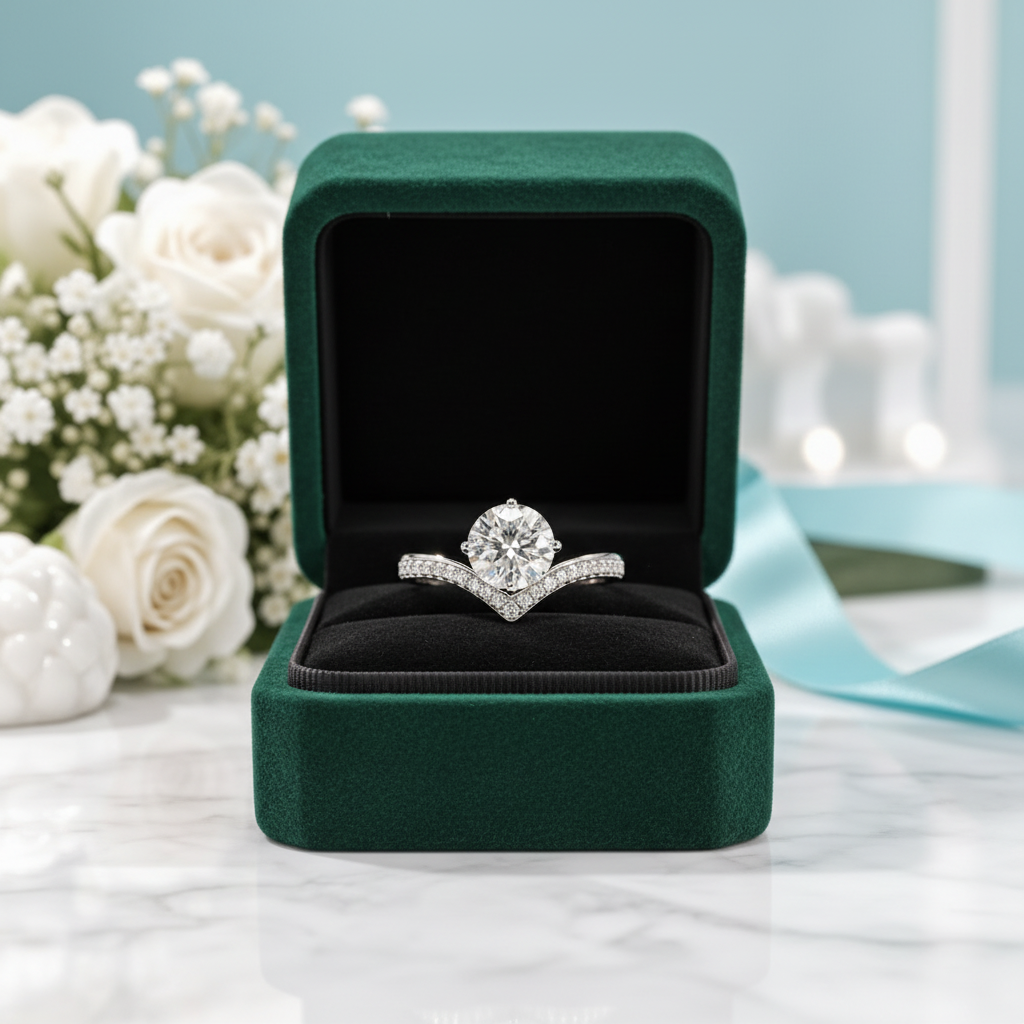 2.0 Ct Round Cut Diamond Option Crown Engagement Ring