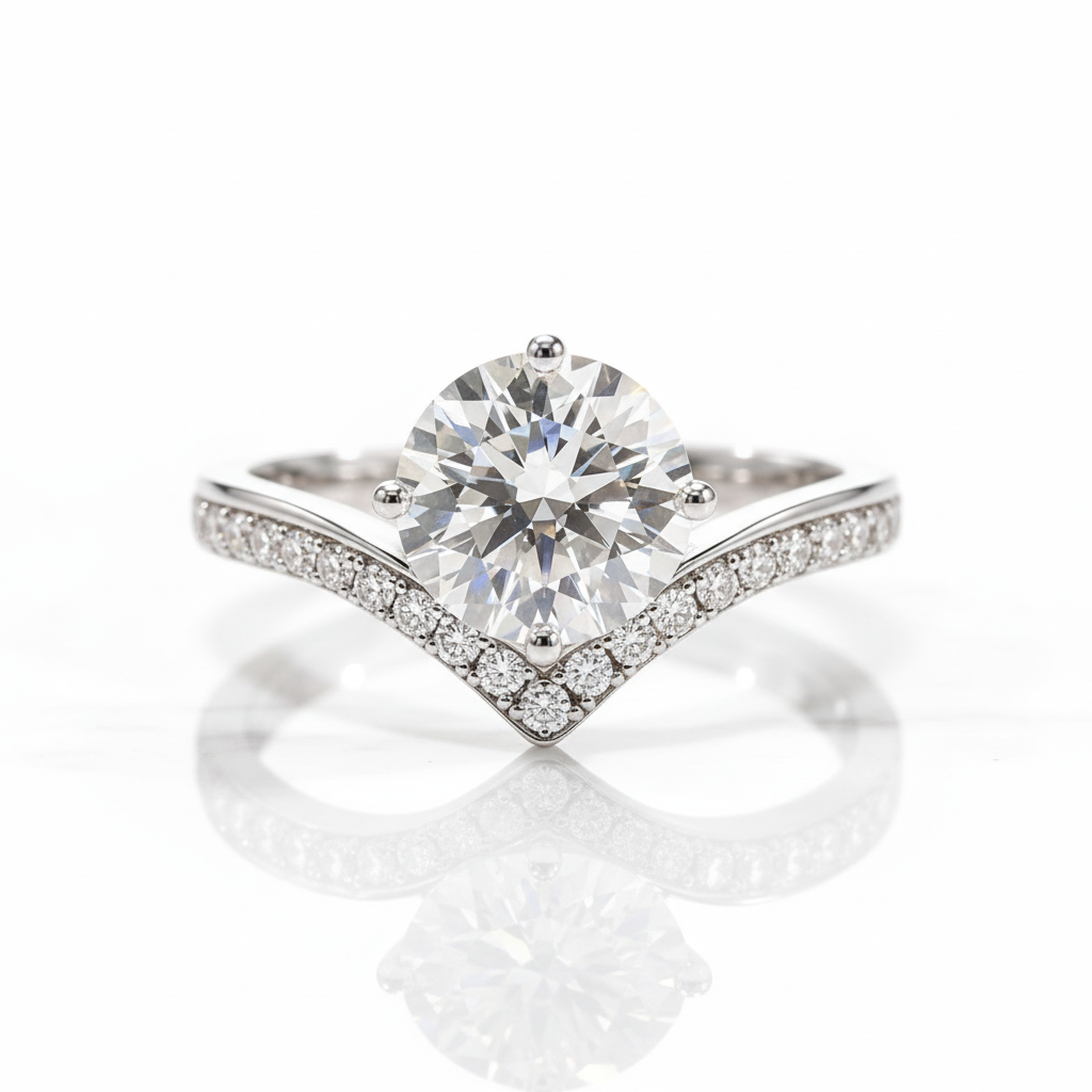 2.0 Ct Round Cut Diamond Option Crown Engagement Ring